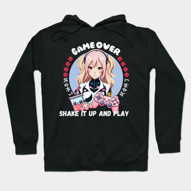 Strawberry milkshake Gamer girl Hoodie by Japanese Fever